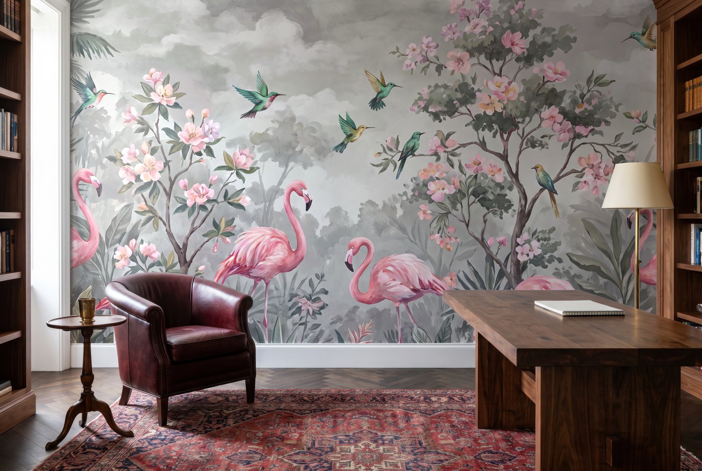 Flamingo Valley rose mural