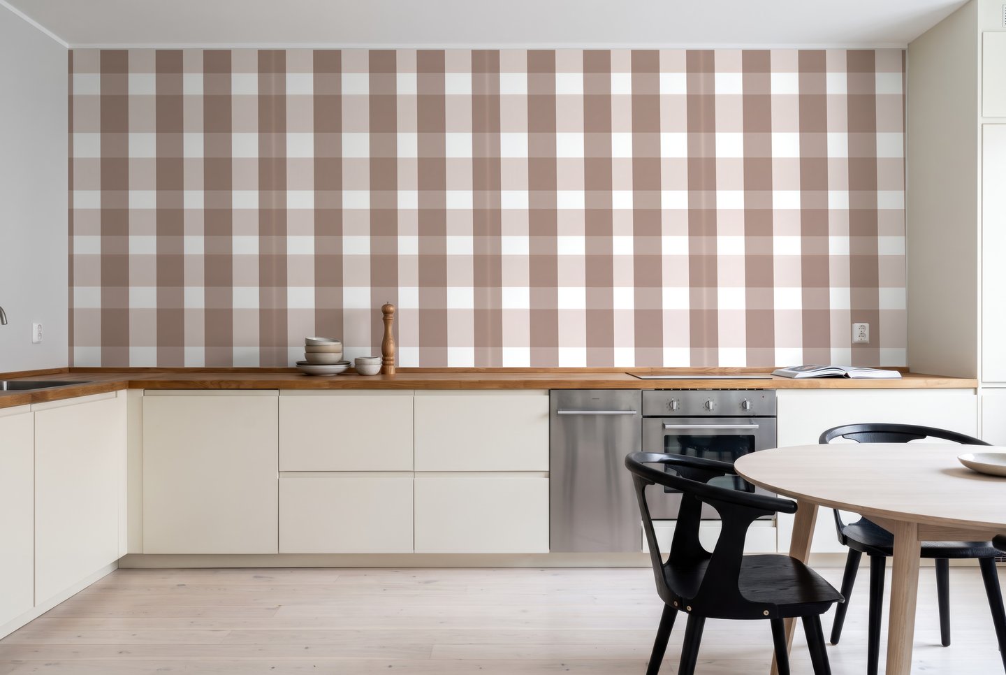 Quartz Grid terrakotta wallpaper