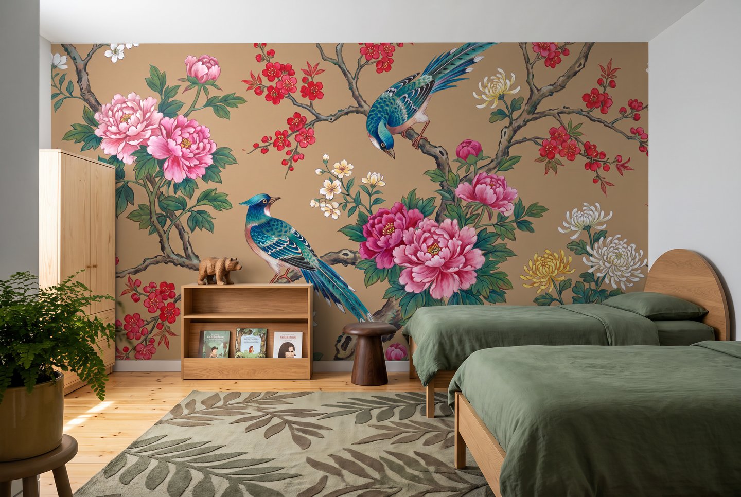Peony Voyage 갈색 mural