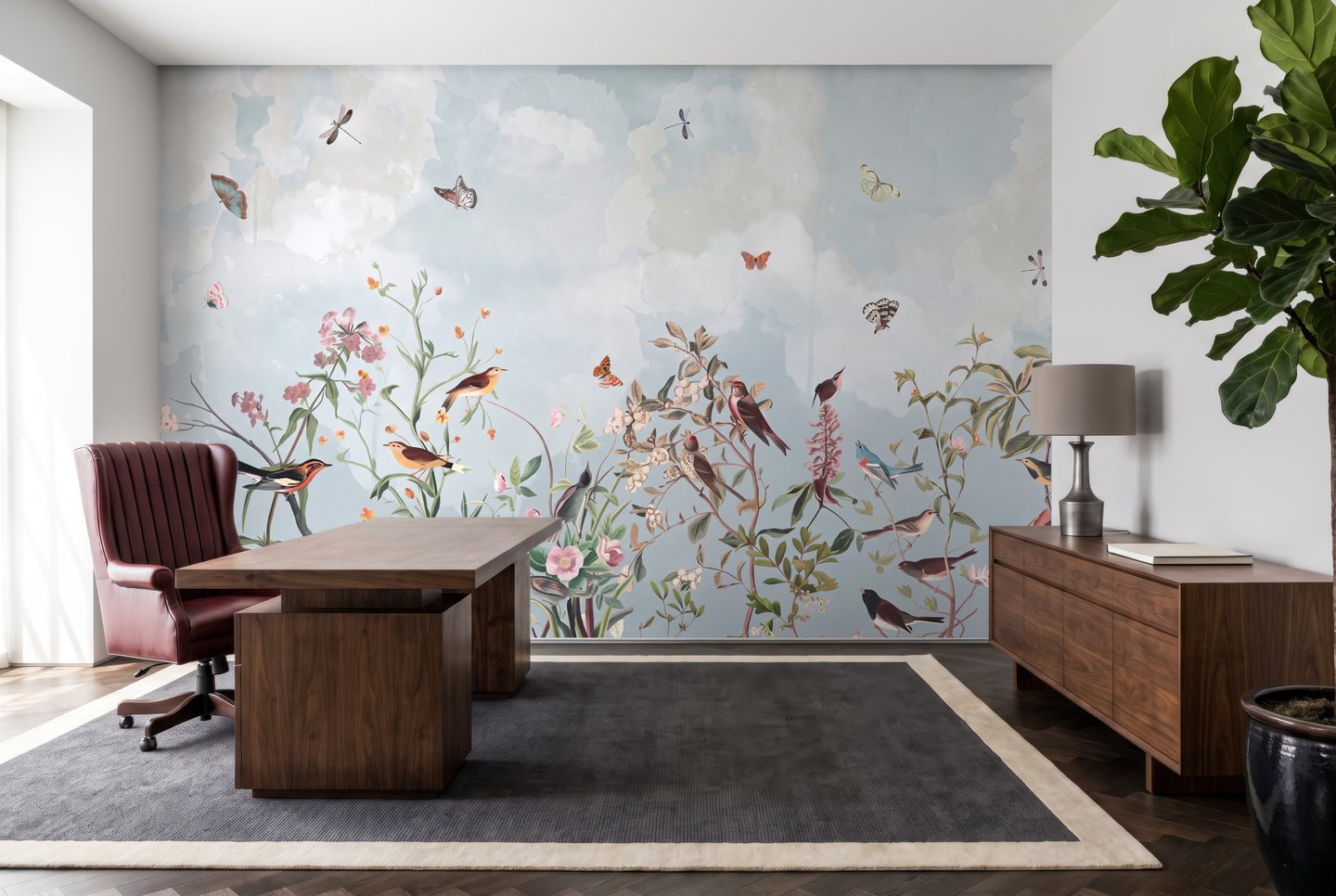 Meadow Bird Sky 青 mural
