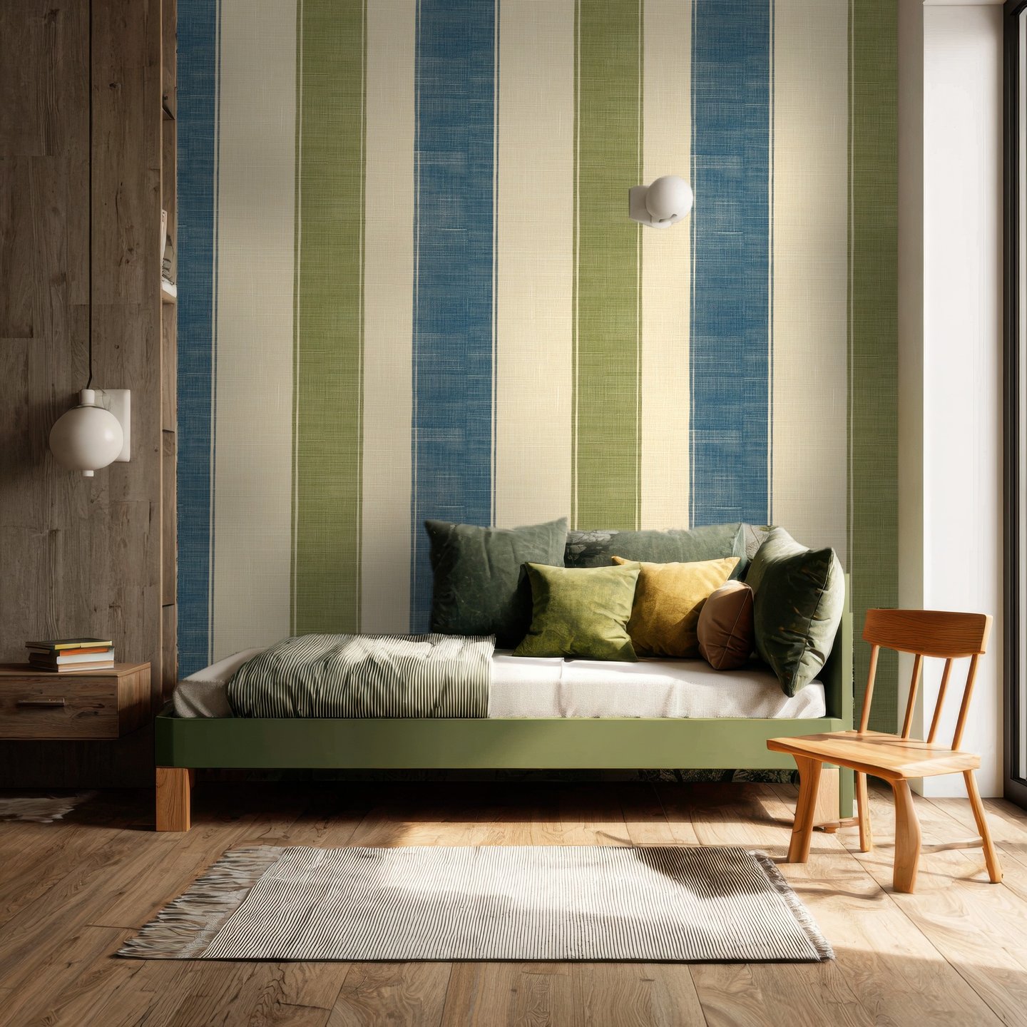 Linen Lines beige wallpaper