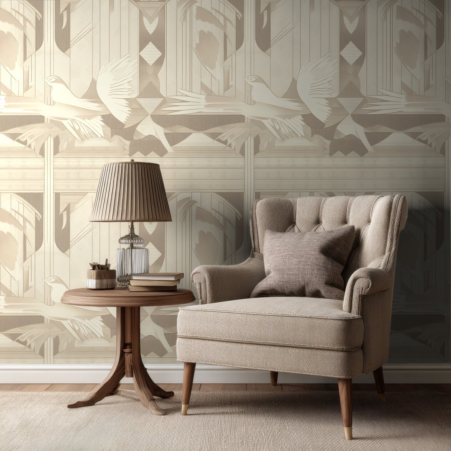 Zephyr Flight beige wallpaper