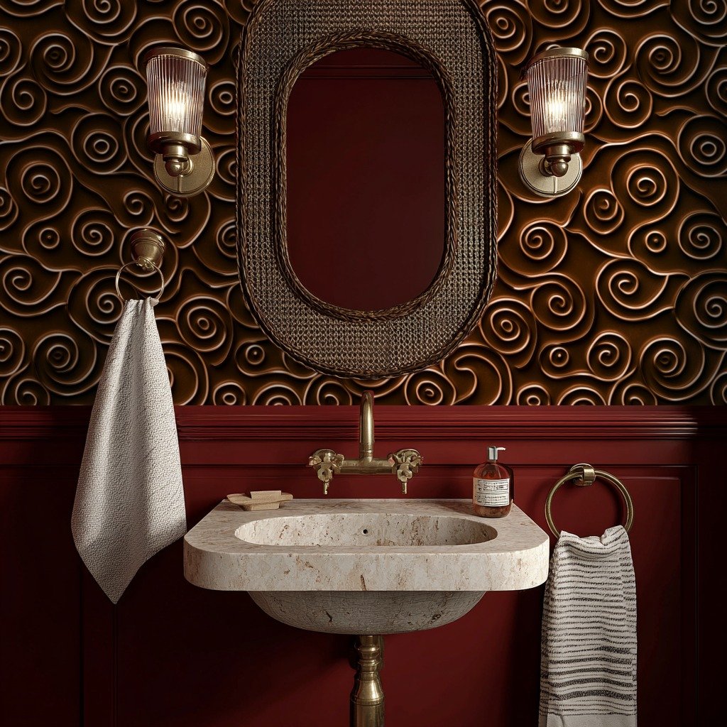 Gilded Swirl Dream brun wallpaper