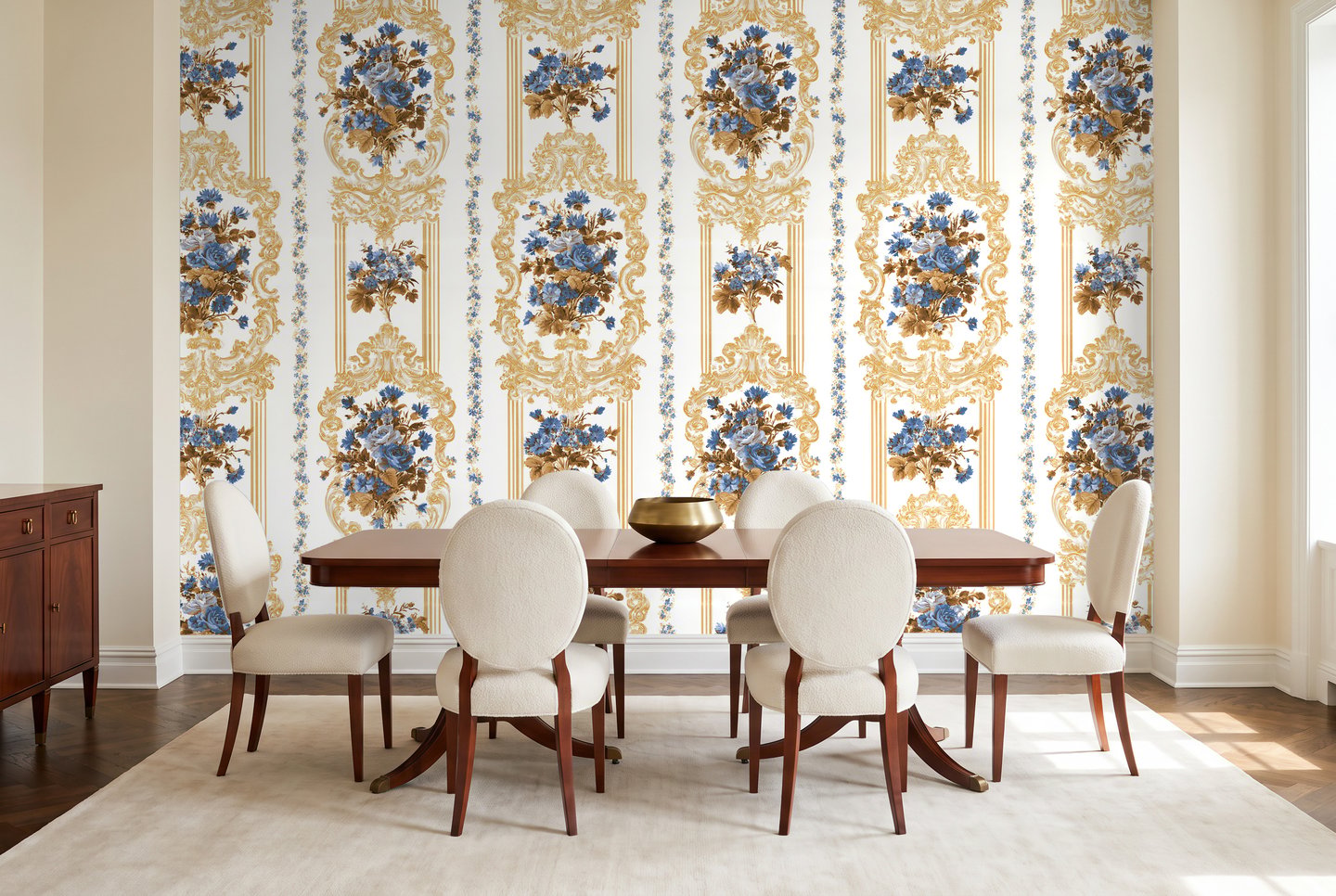 Rosewood Tapestry 青 wallpaper