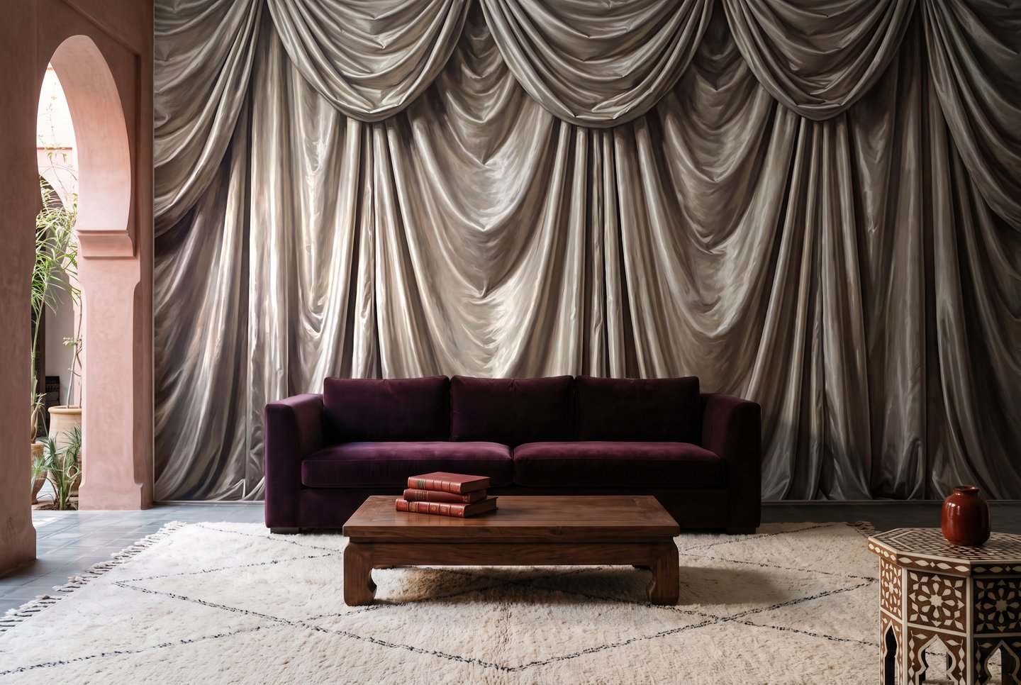 Gloaming Silks brun mural