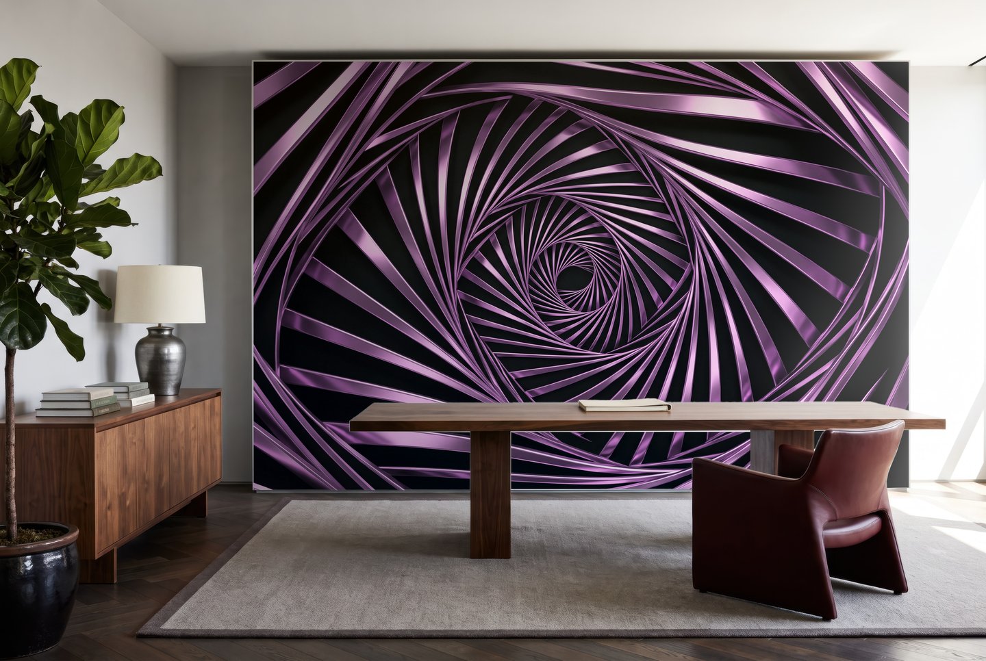 Spiral lilla mural