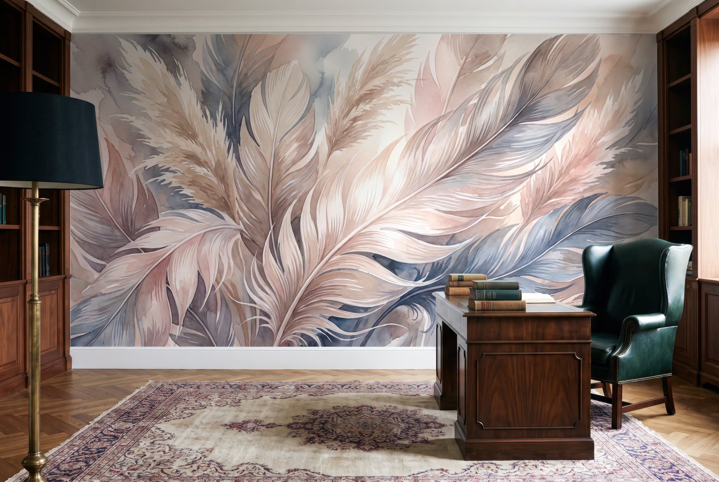 Den hviskende tilflukten kremfarget mural