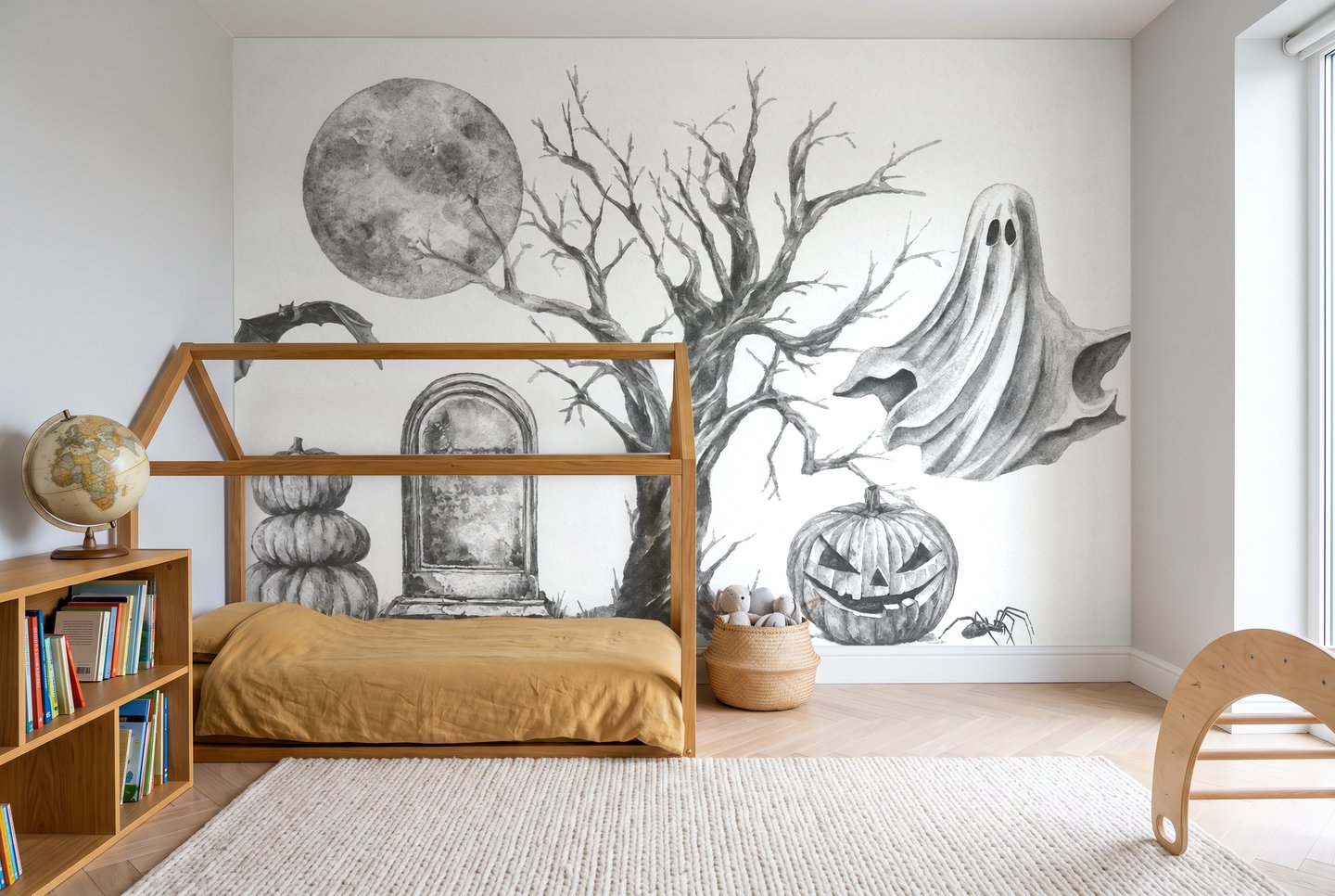 Hallowmere bílá mural