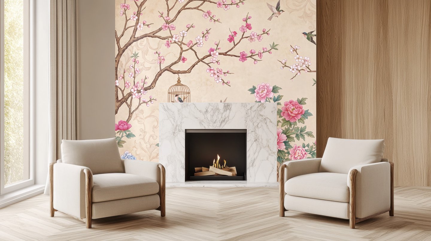 쿼츠 가든 베이지색 mural