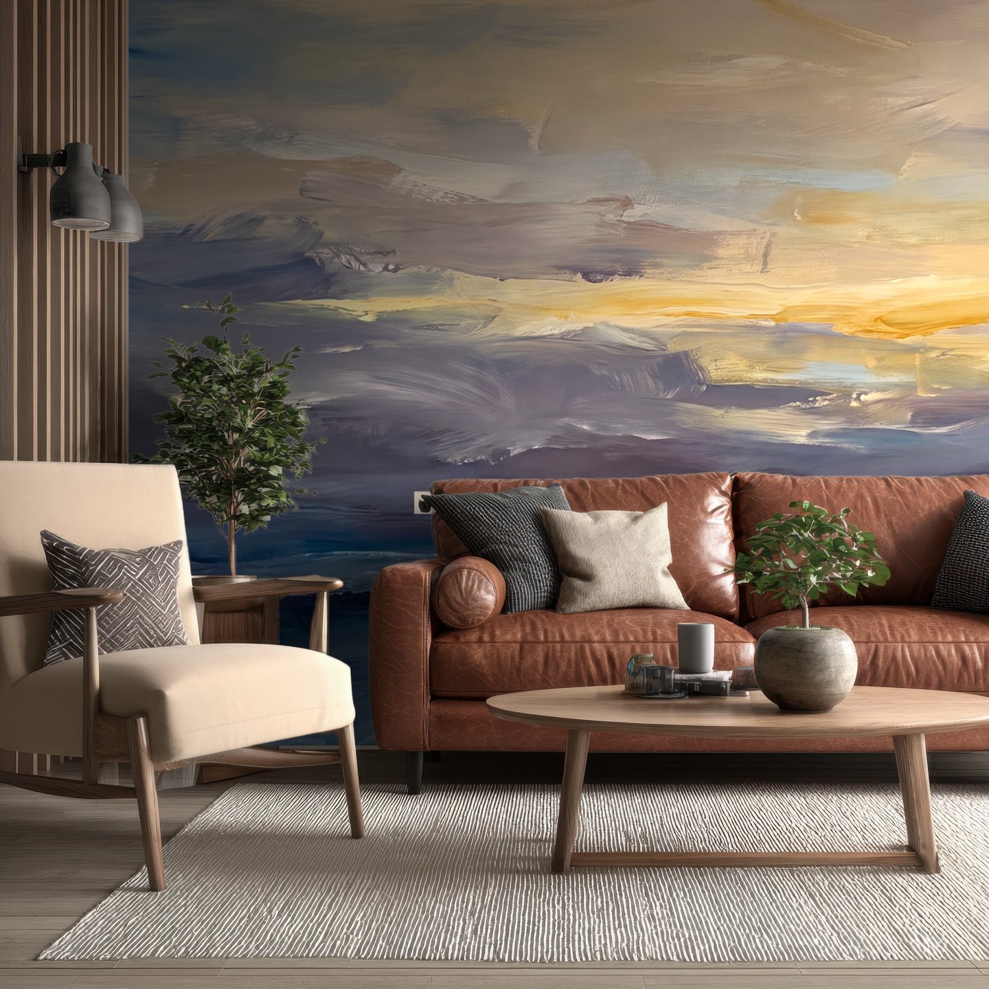 안개 샘 파란색 mural