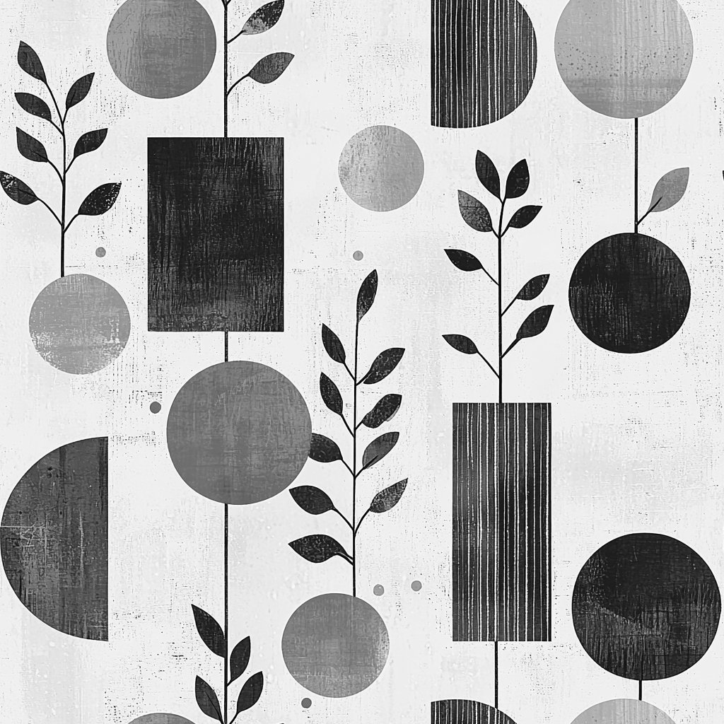 Geometric Garden - 앰버 검은색 wallpaper
