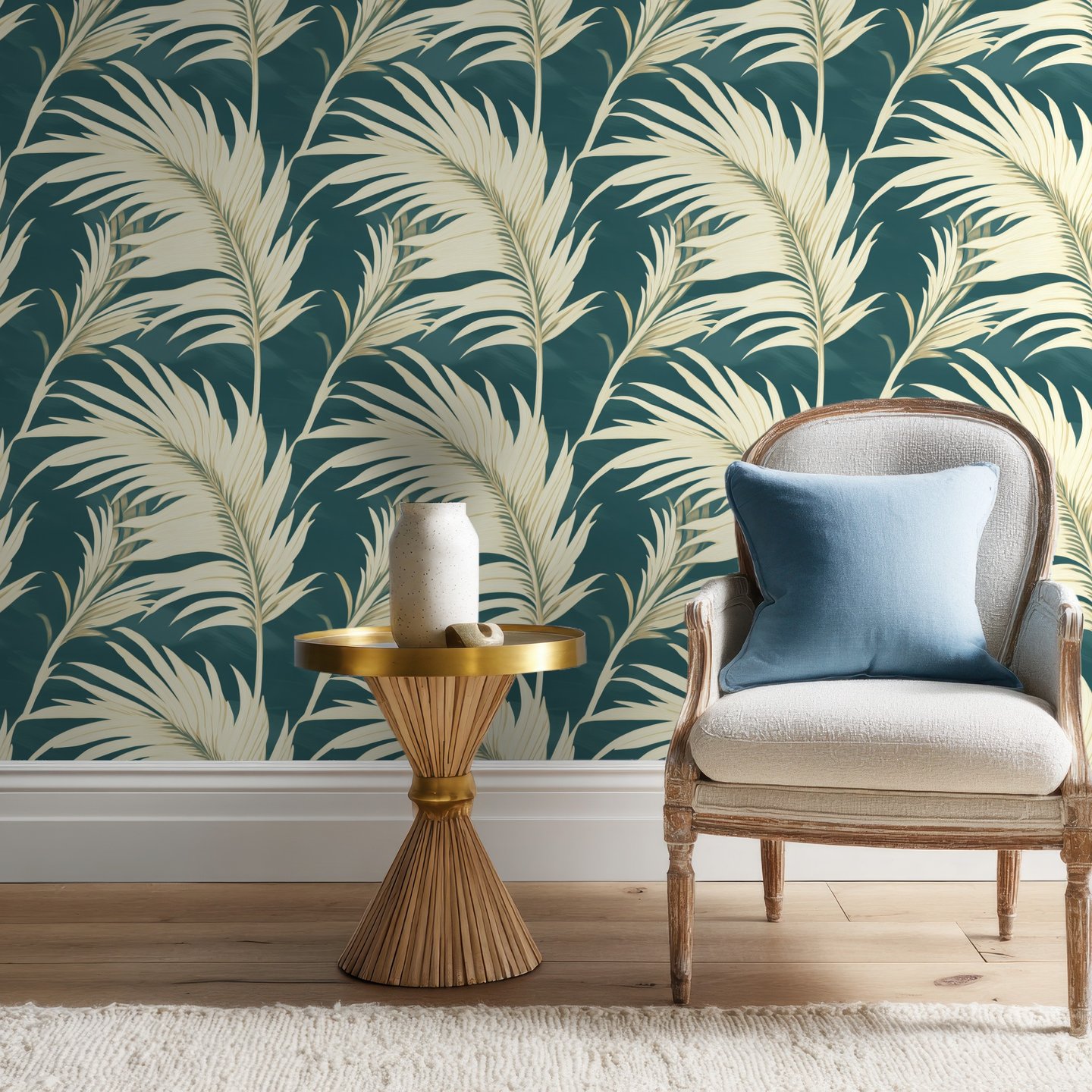 Frond Atelier blågrønn wallpaper