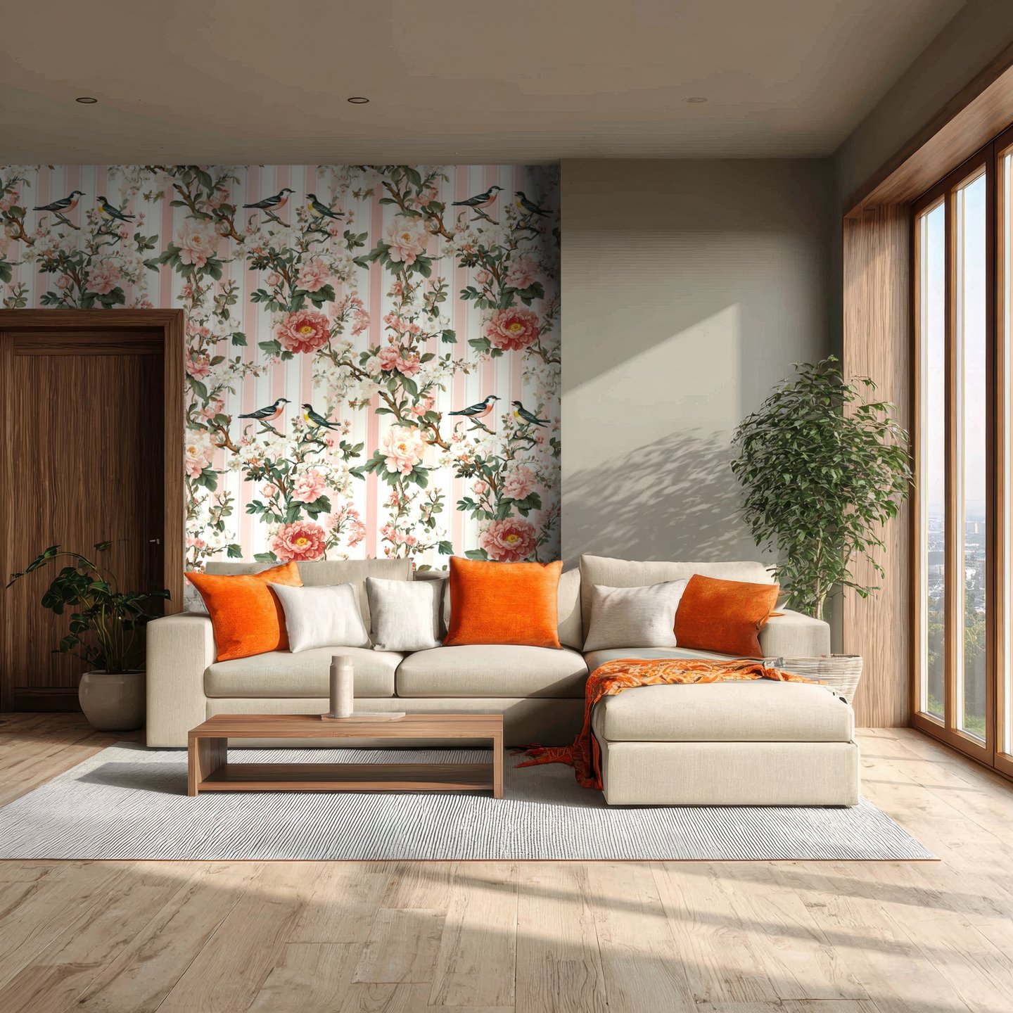 Rosewood Grove rosa wallpaper