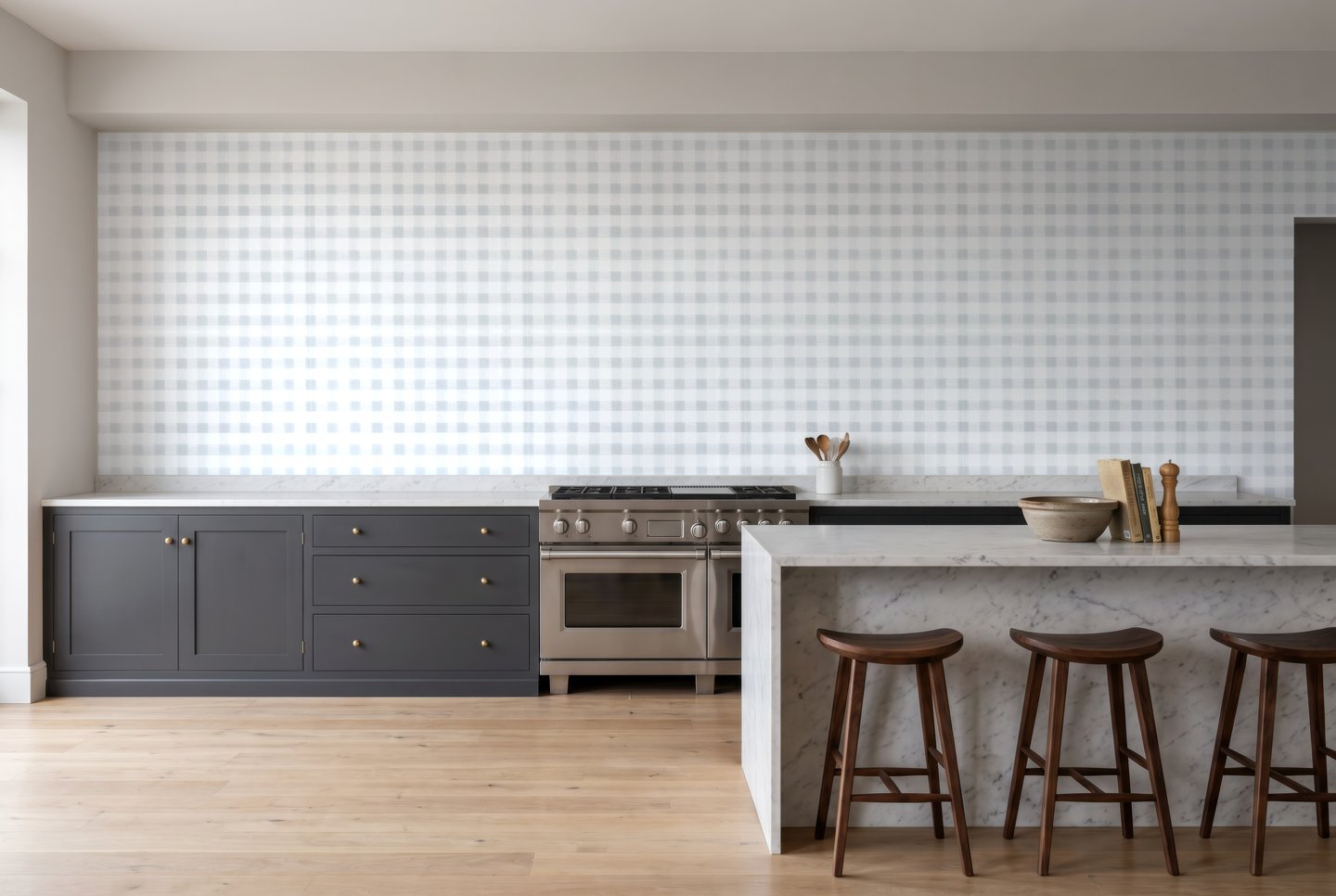 Dove Check Grid 파란색 wallpaper