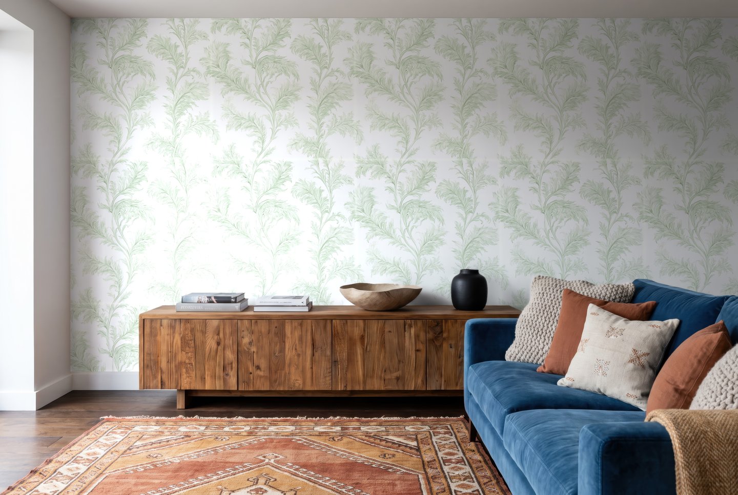 Powder Blue Leaves 초록색 wallpaper
