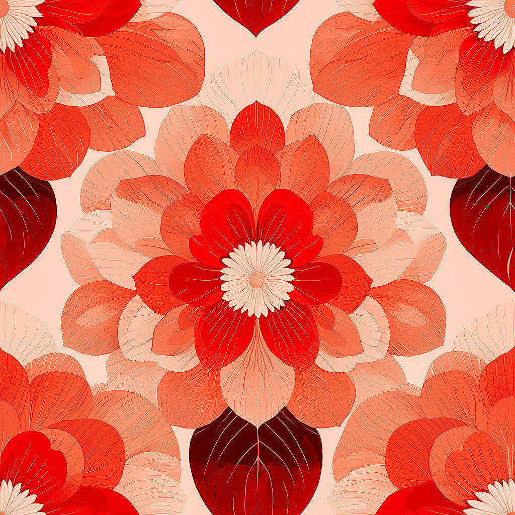 Petals in Bloom - Sunrise rød wallpaper