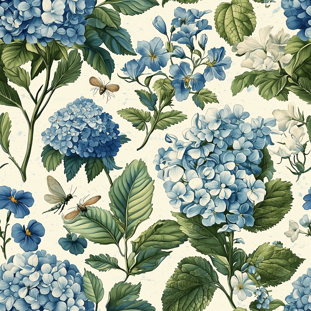 Hydrangea Reverie - Sky 파란색 wallpaper