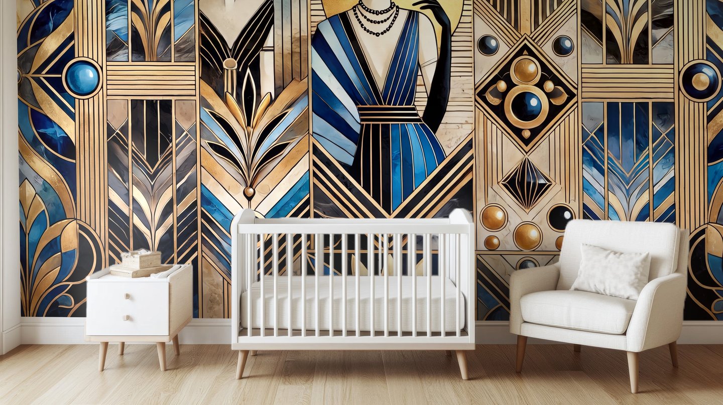 Hat & Deco 파란색 mural