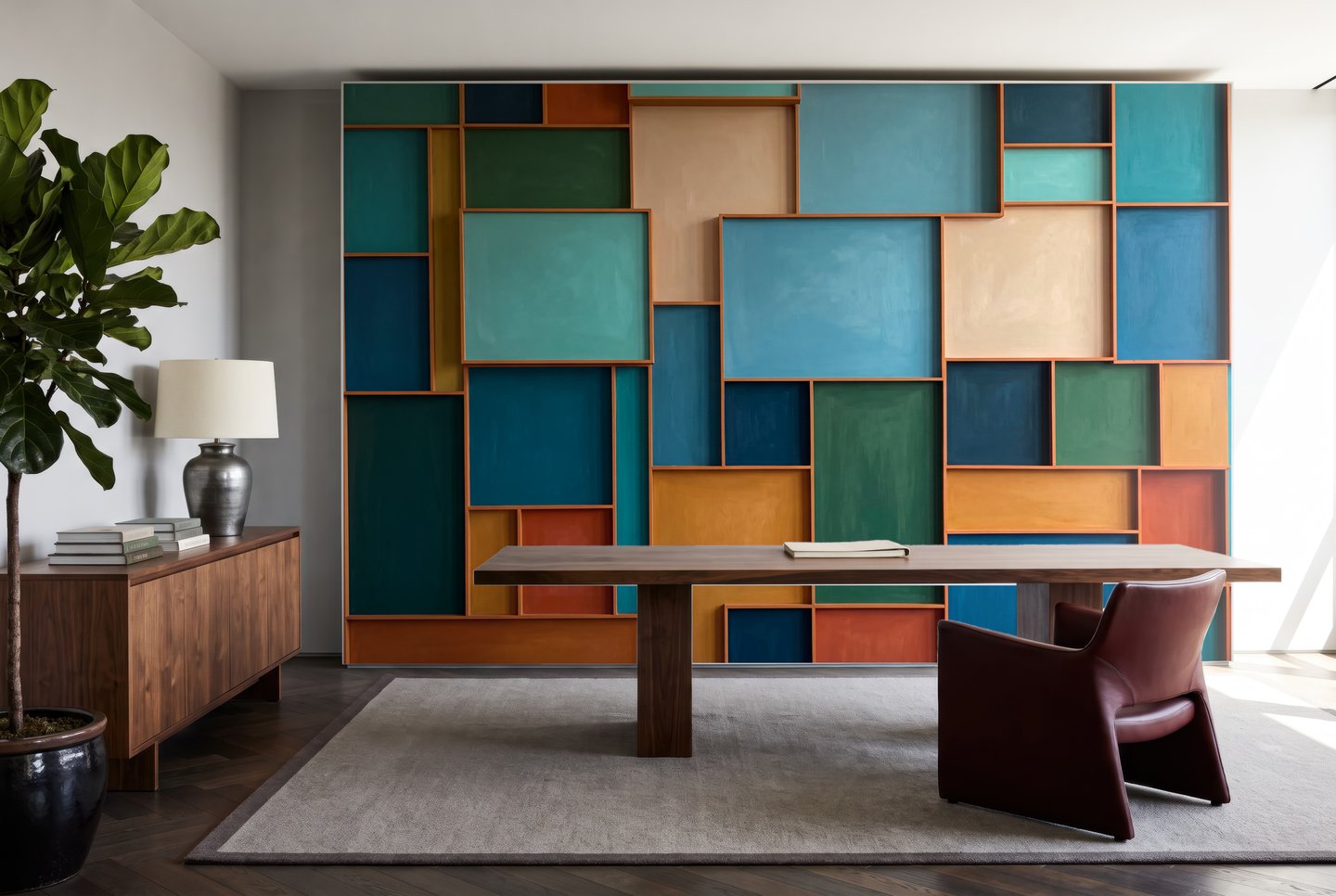 Atlas Grid 파란색 mural