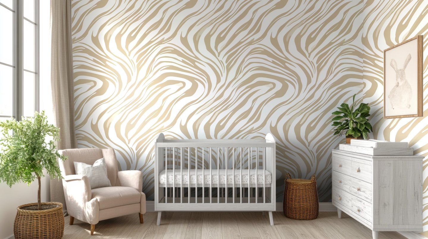 Zebra Forge beige wallpaper