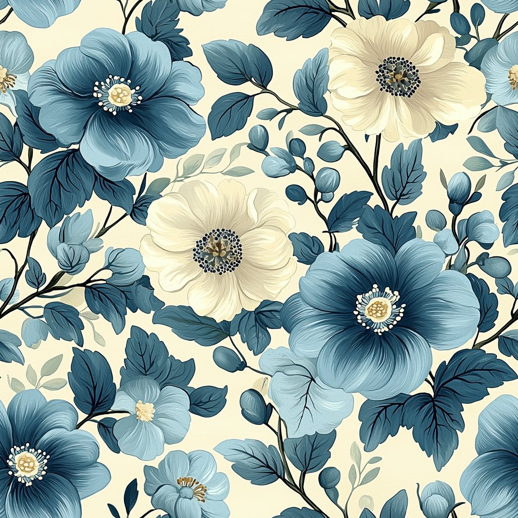 Azure Bloom Elegance 파란색 wallpaper