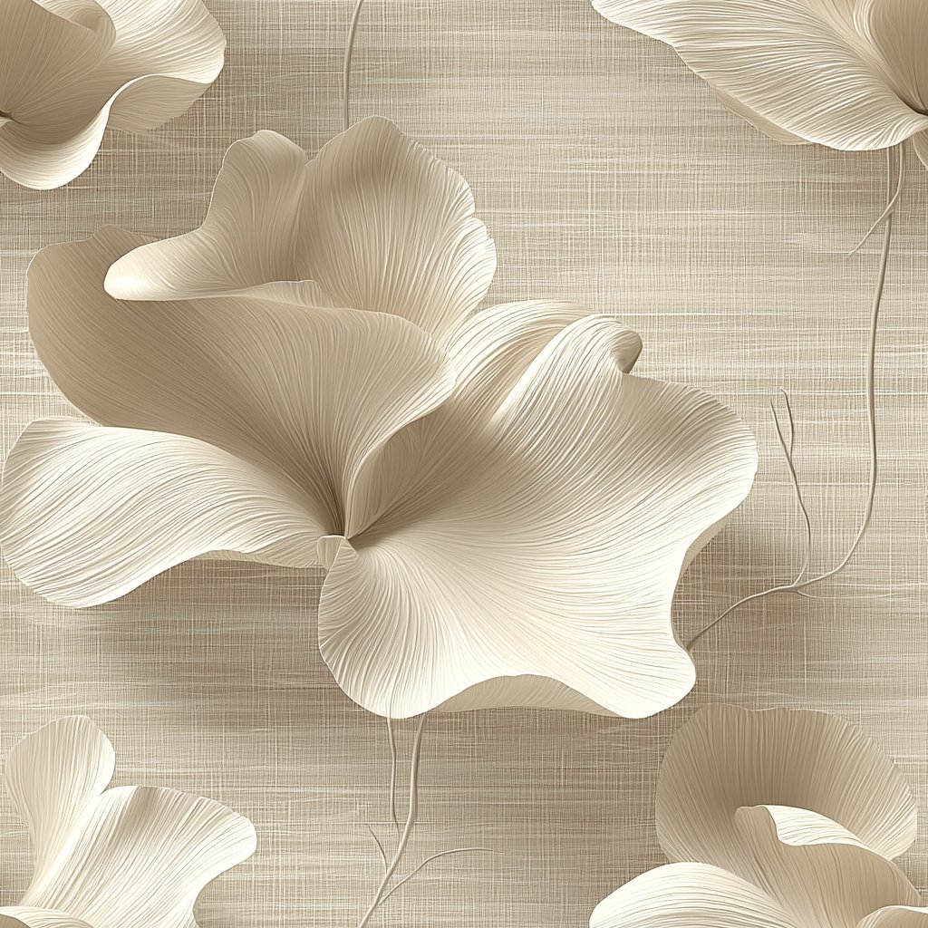 Serene Petal Bloom beige wallpaper