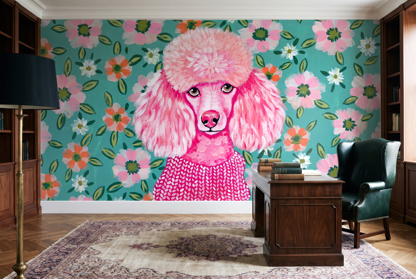 Pink Poodle Pop 분홍색 mural