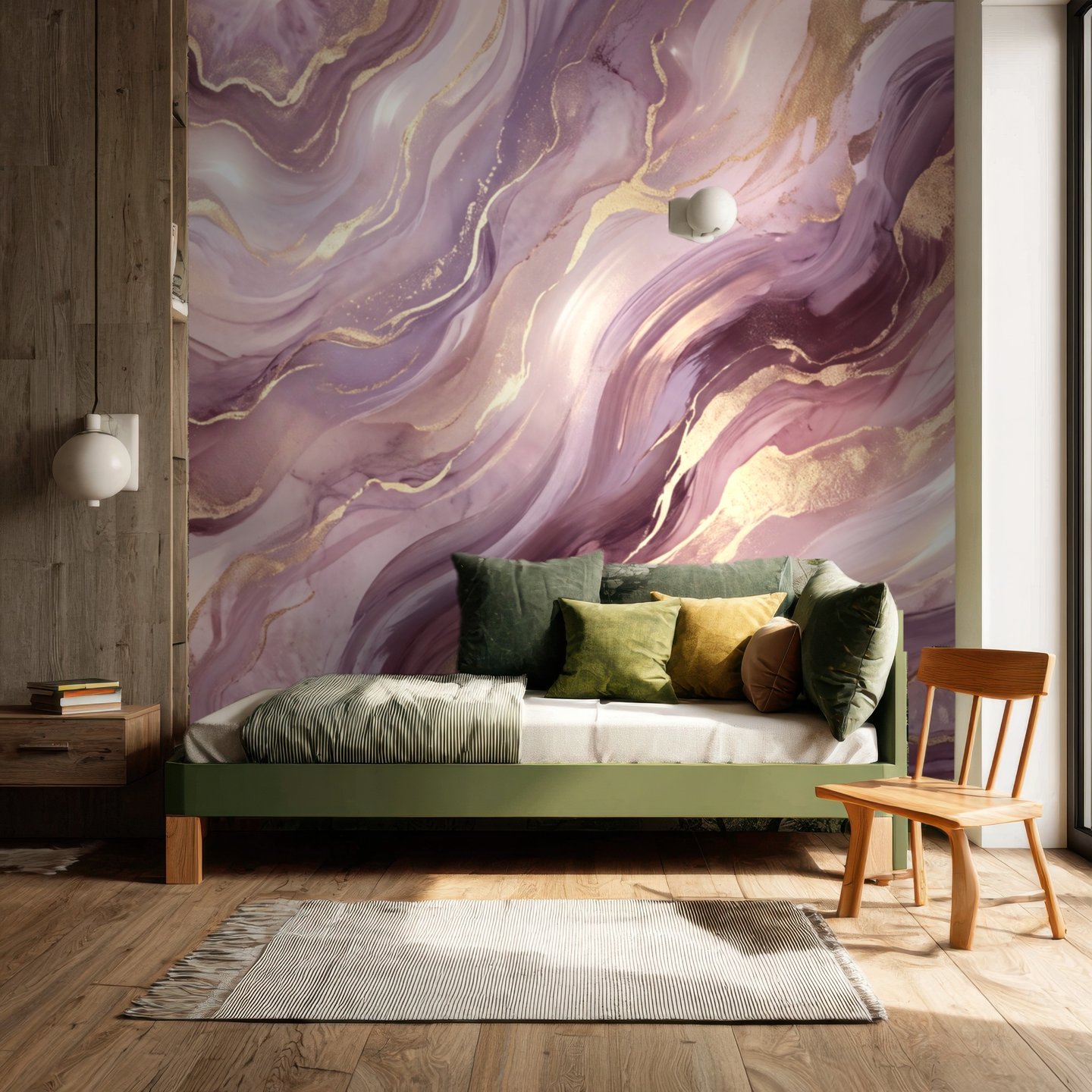 Amethyst Marble Flow lilla mural