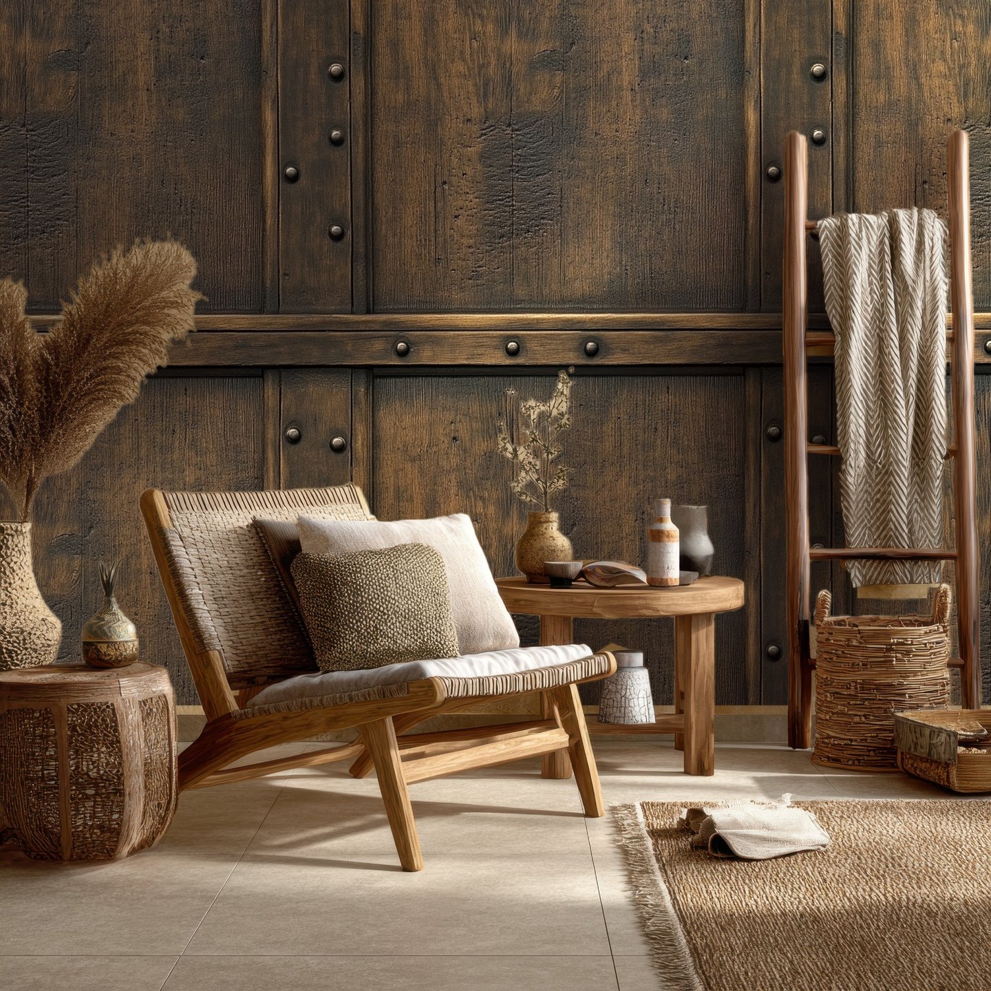 Quercus Panel 갈색 wallpaper