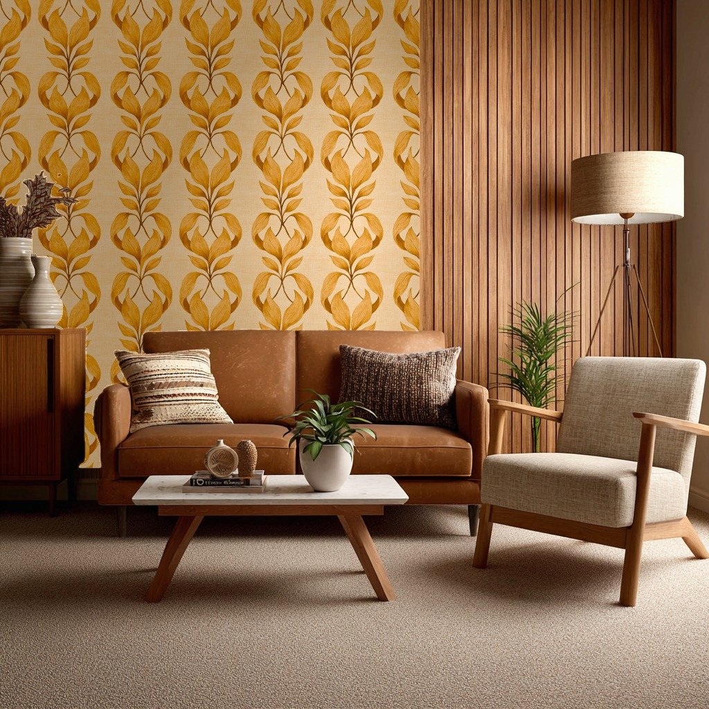 Golden Foliage Elegance oransje wallpaper