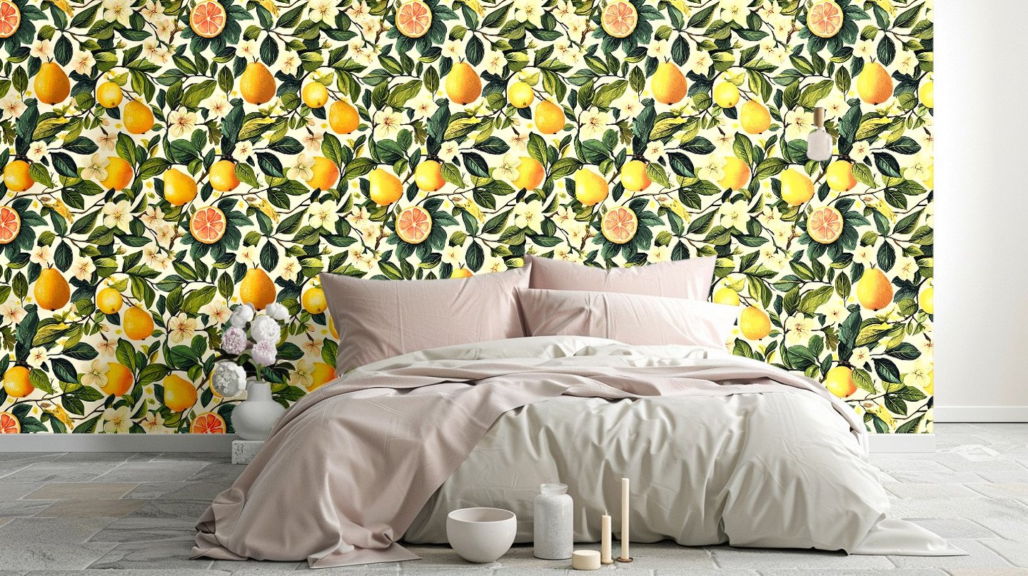 Citrus Blossom Delight 노란색 wallpaper