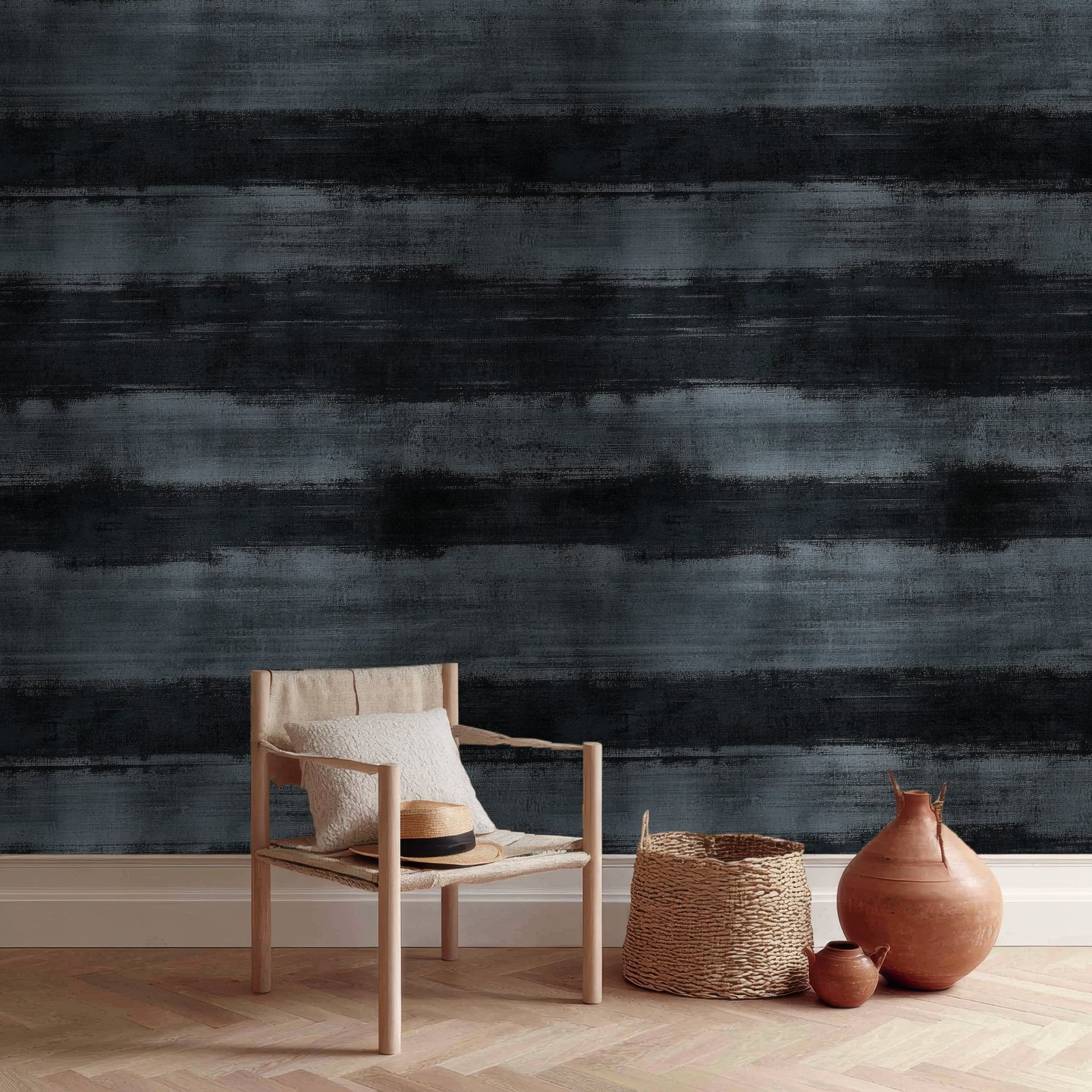 Ink Shibori Bands grå wallpaper