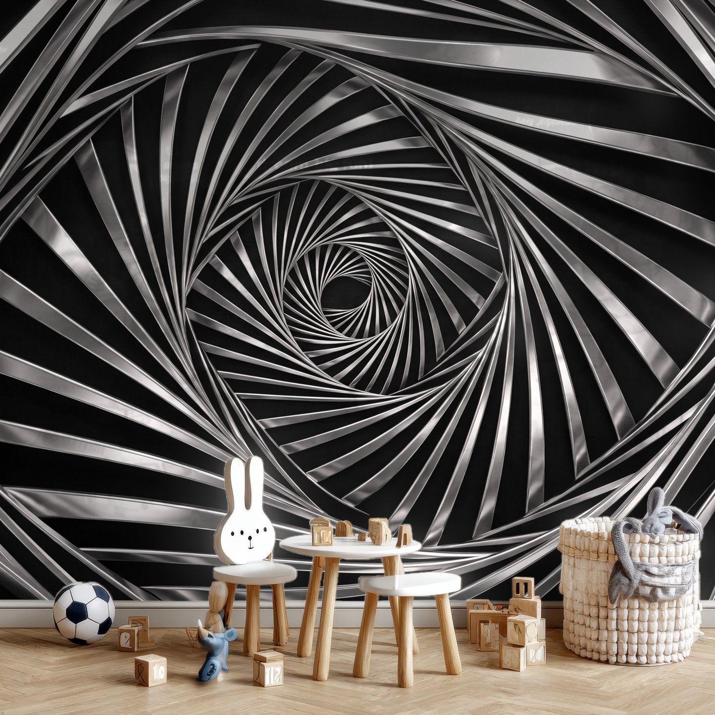 Spiral grå mural