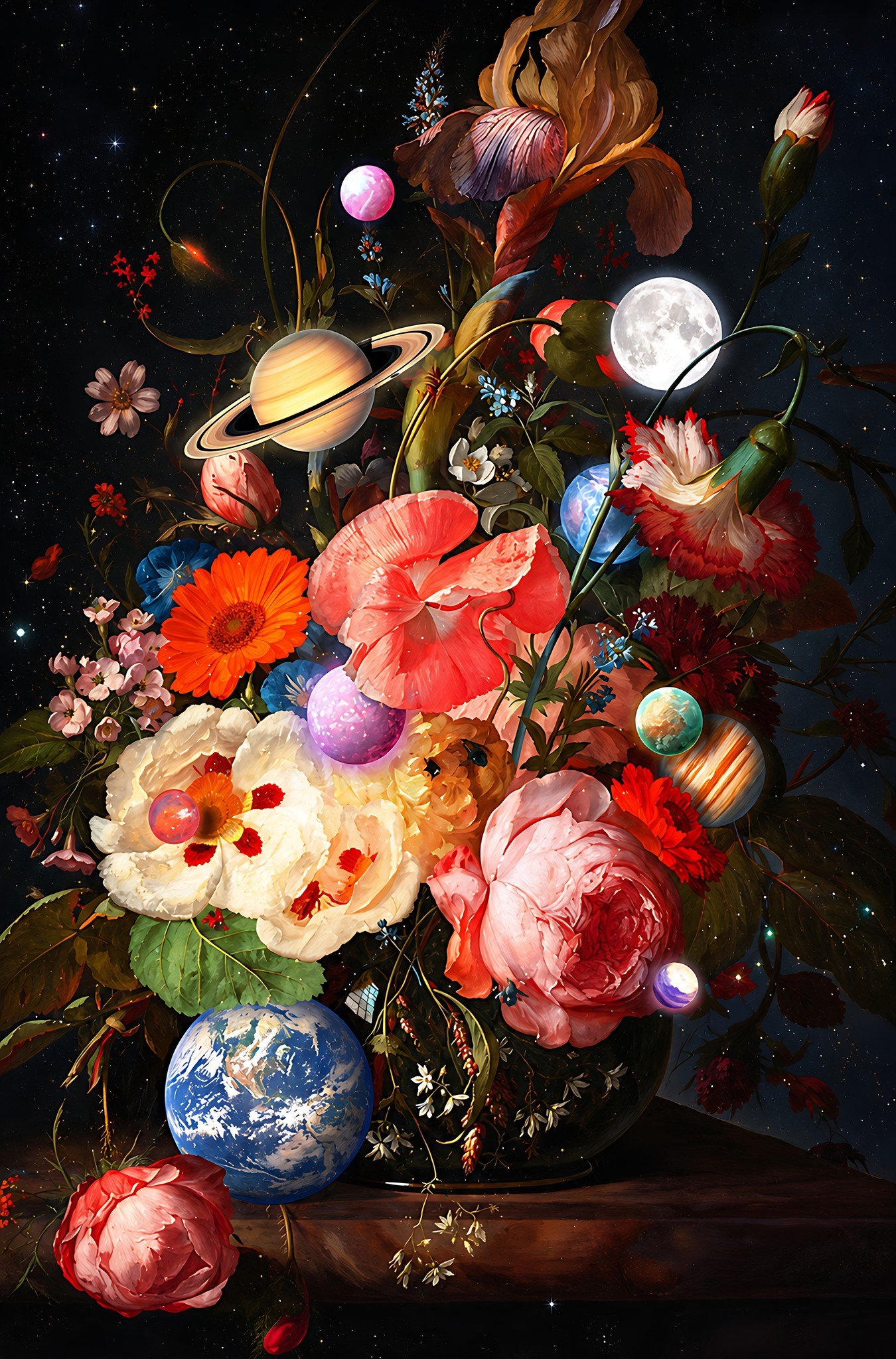 Saturn Among the Roses