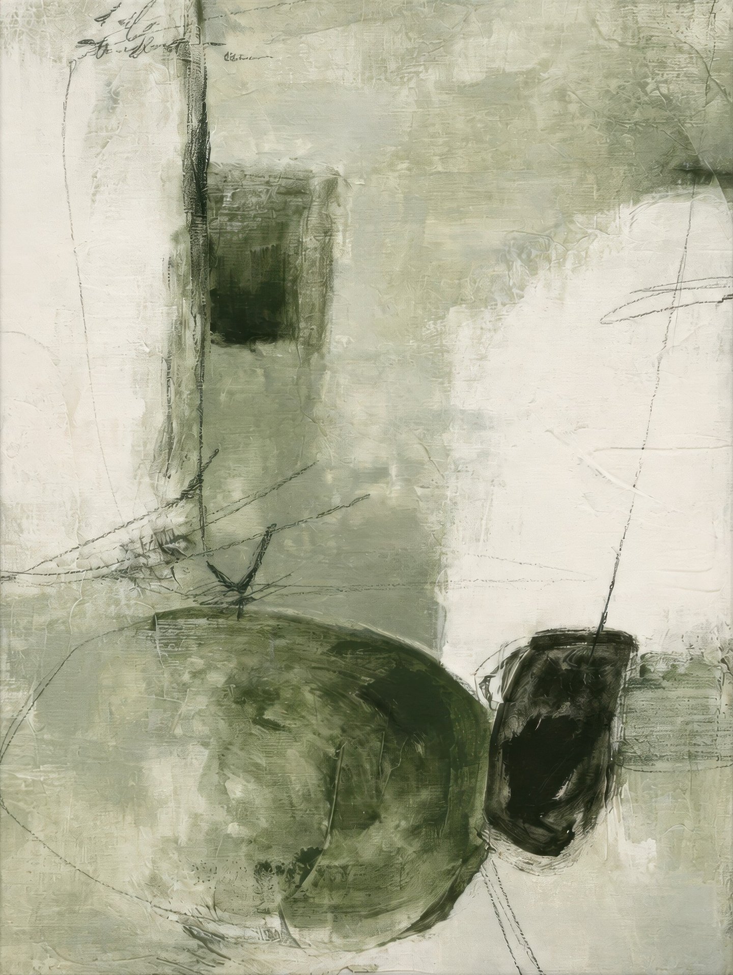 Two Stones in Sage canvas