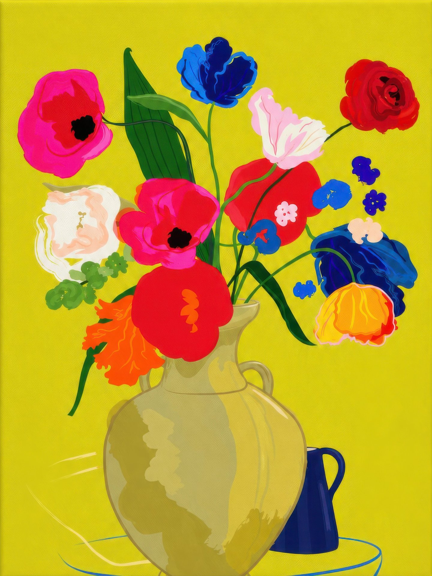 Poppies on Chartreuse
