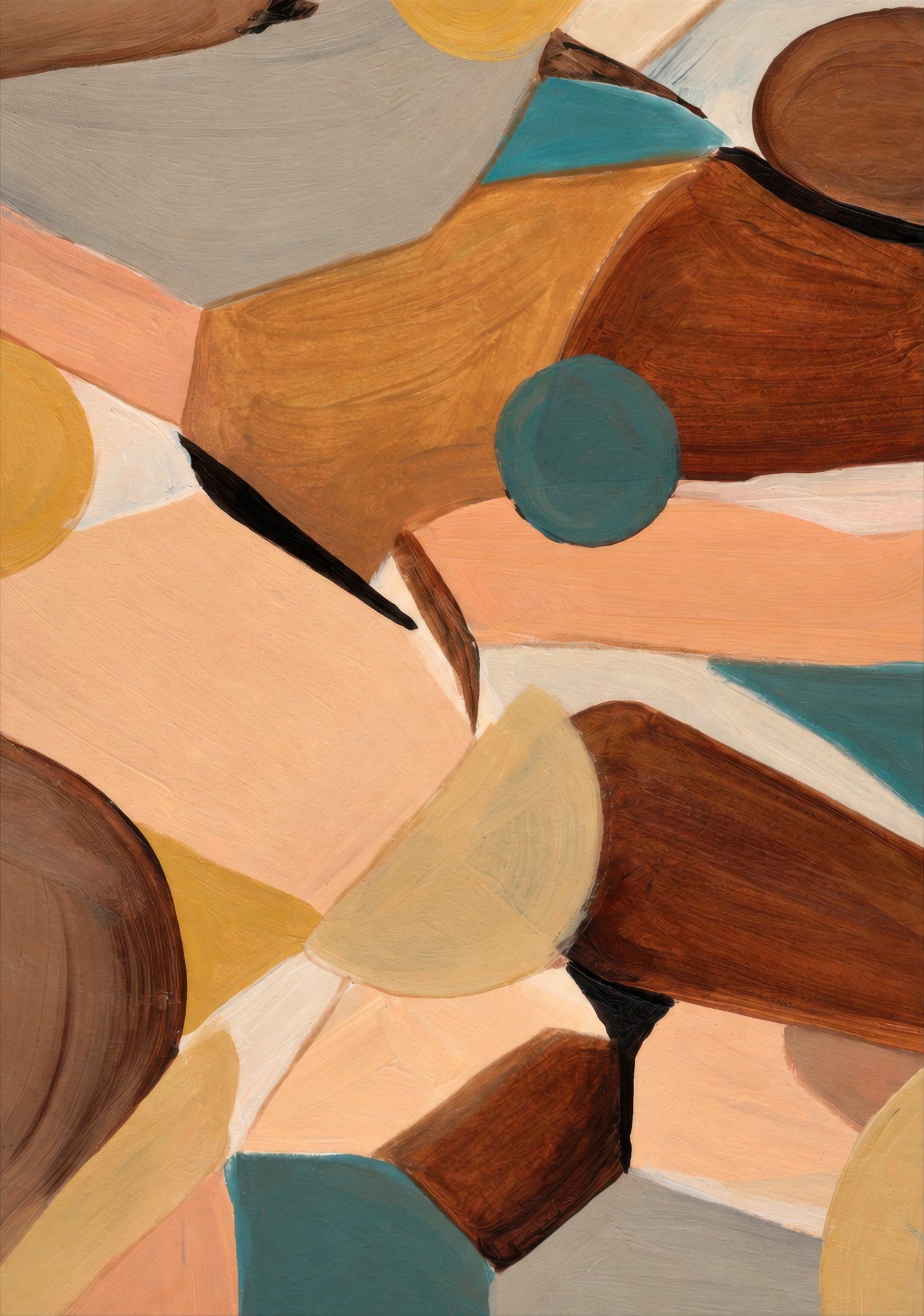 Apricot and Teal Jigsaw poster