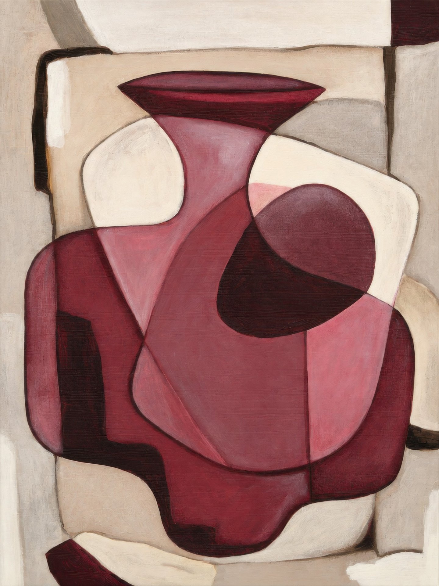 Raspberry Cubist Vase poster