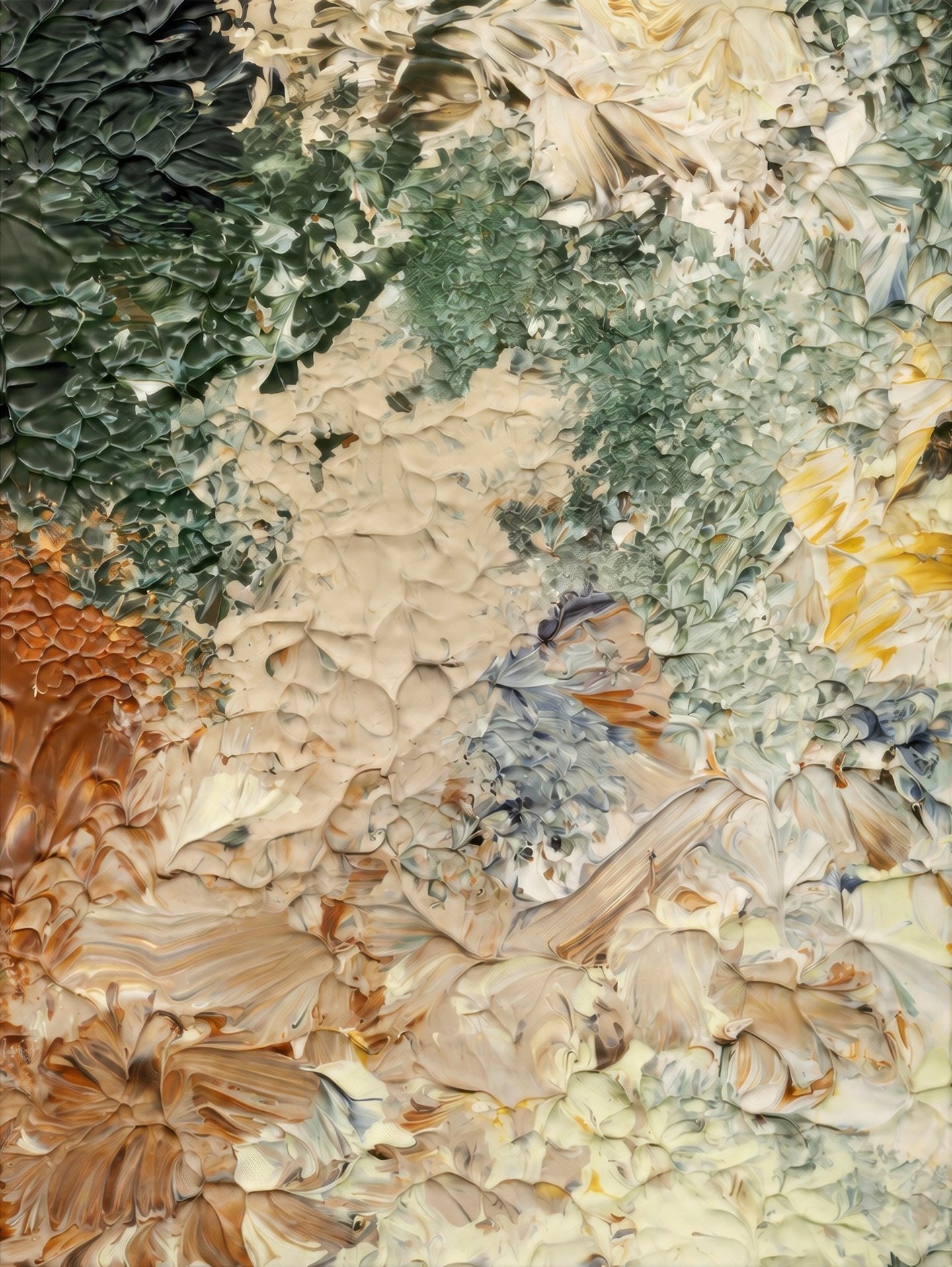 Moss and Rust Impasto