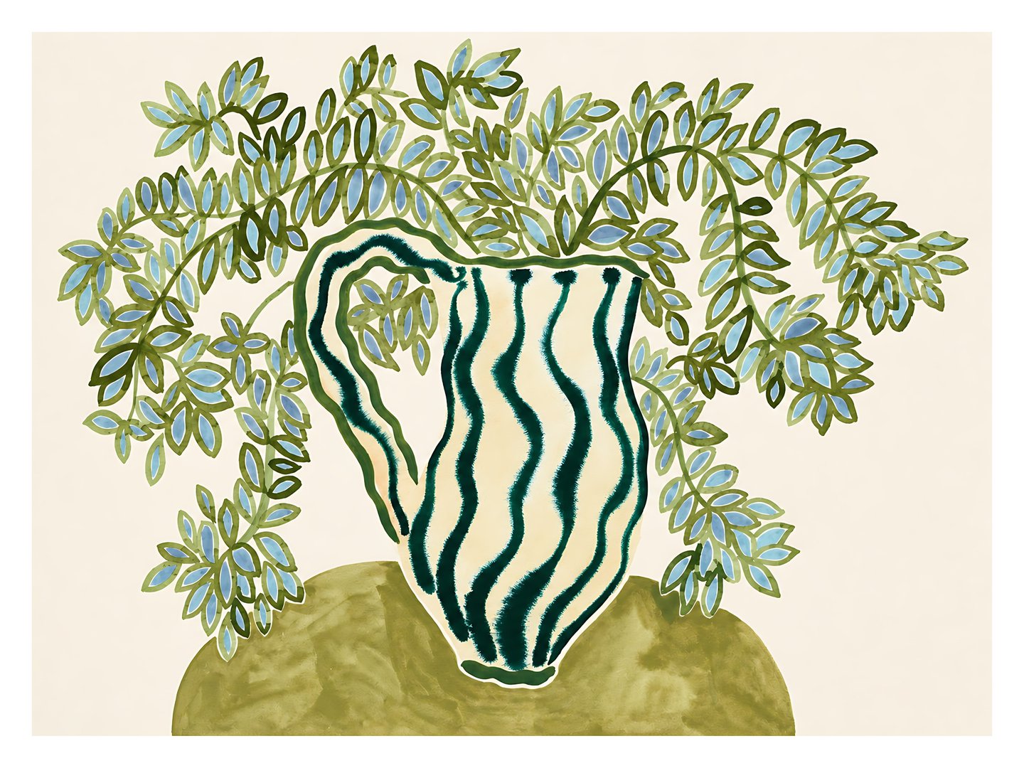 Wavy Jug Greenery