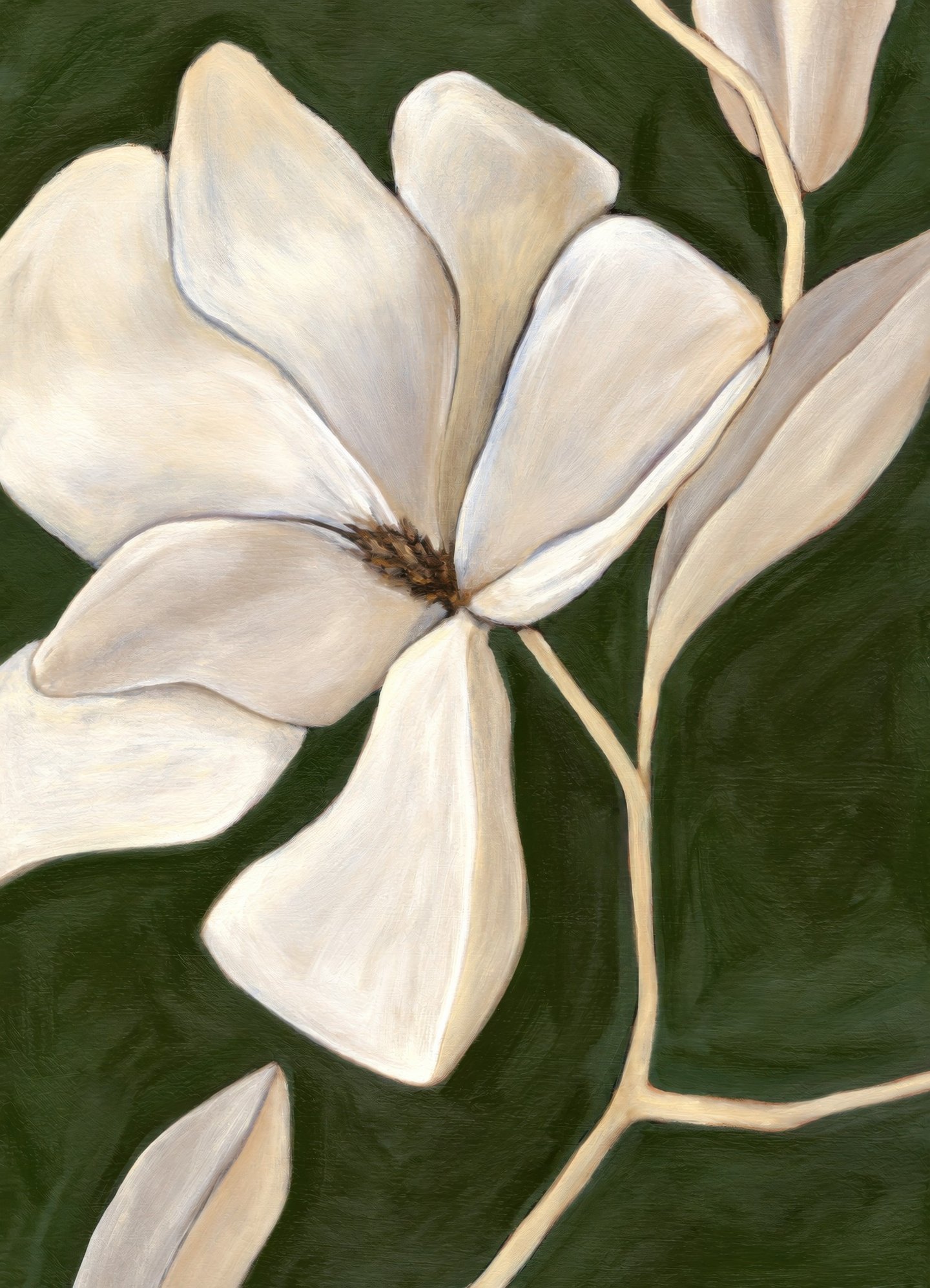 Magnolia on Forest Green