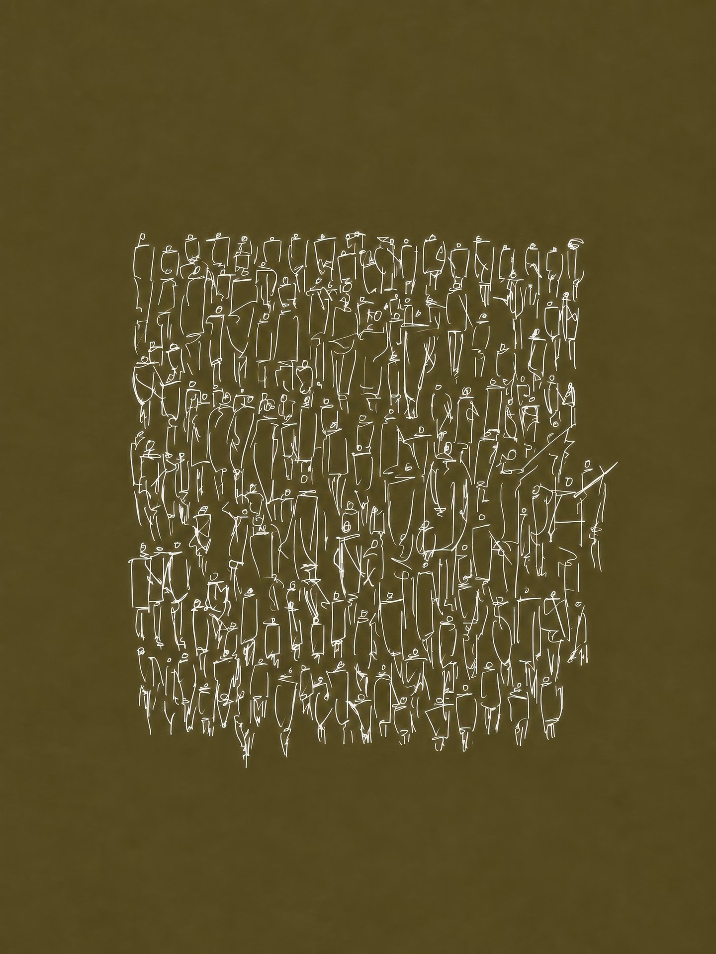 Crowd in White Ink