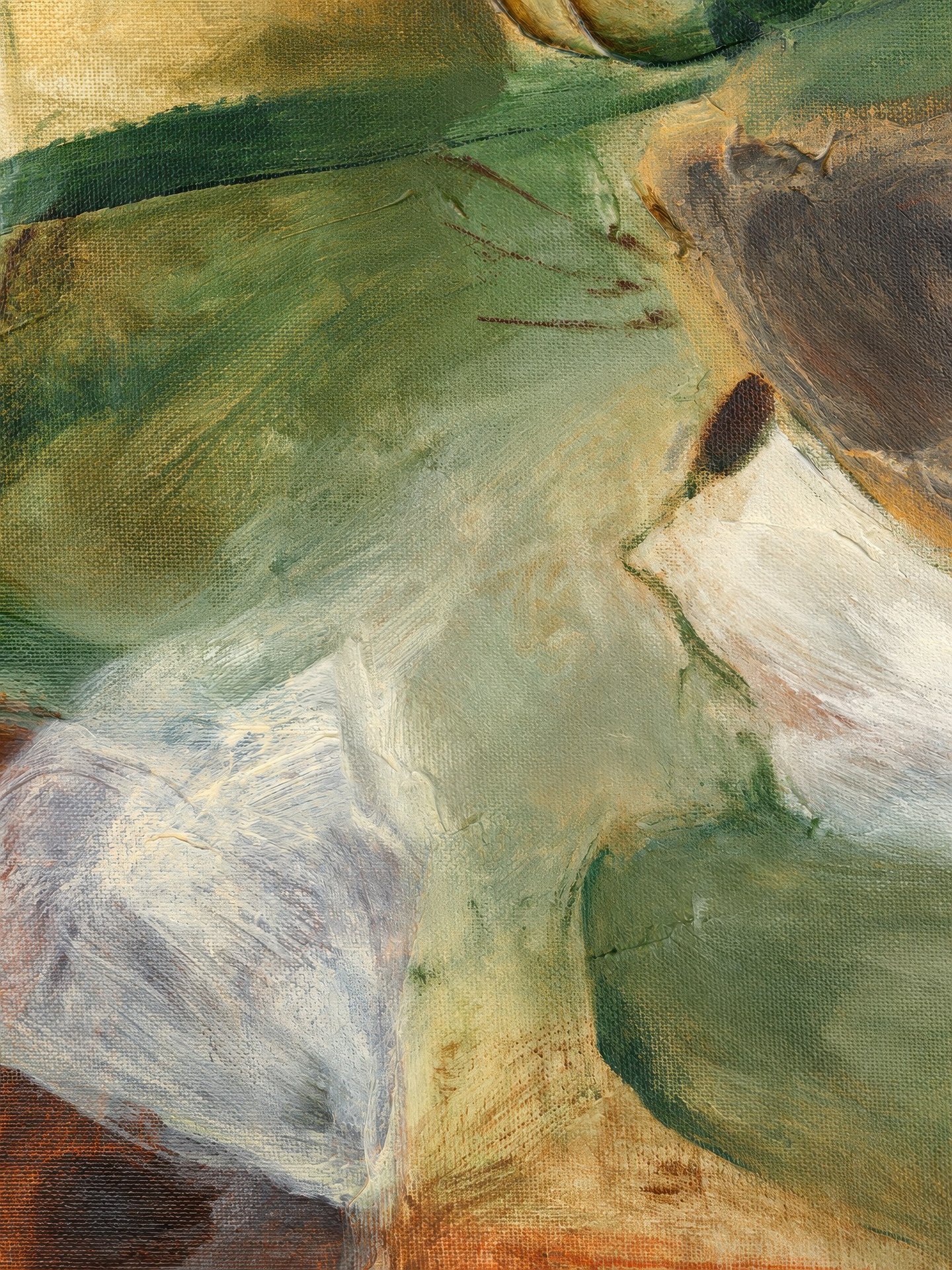 Olive Impasto Folds poster