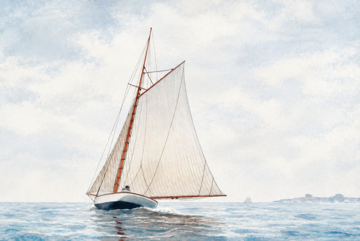 Cutter Under Full Sail