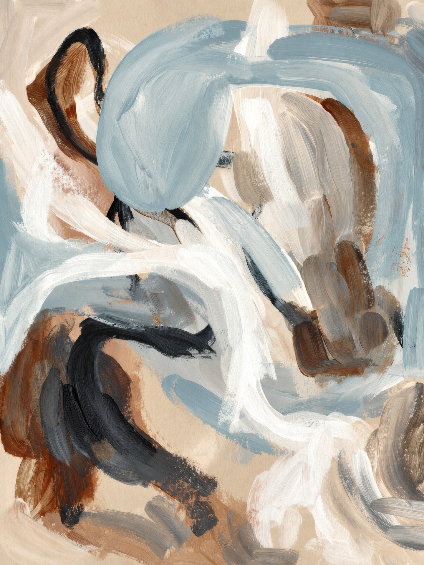 Powder Blue Rust Tangle canvas