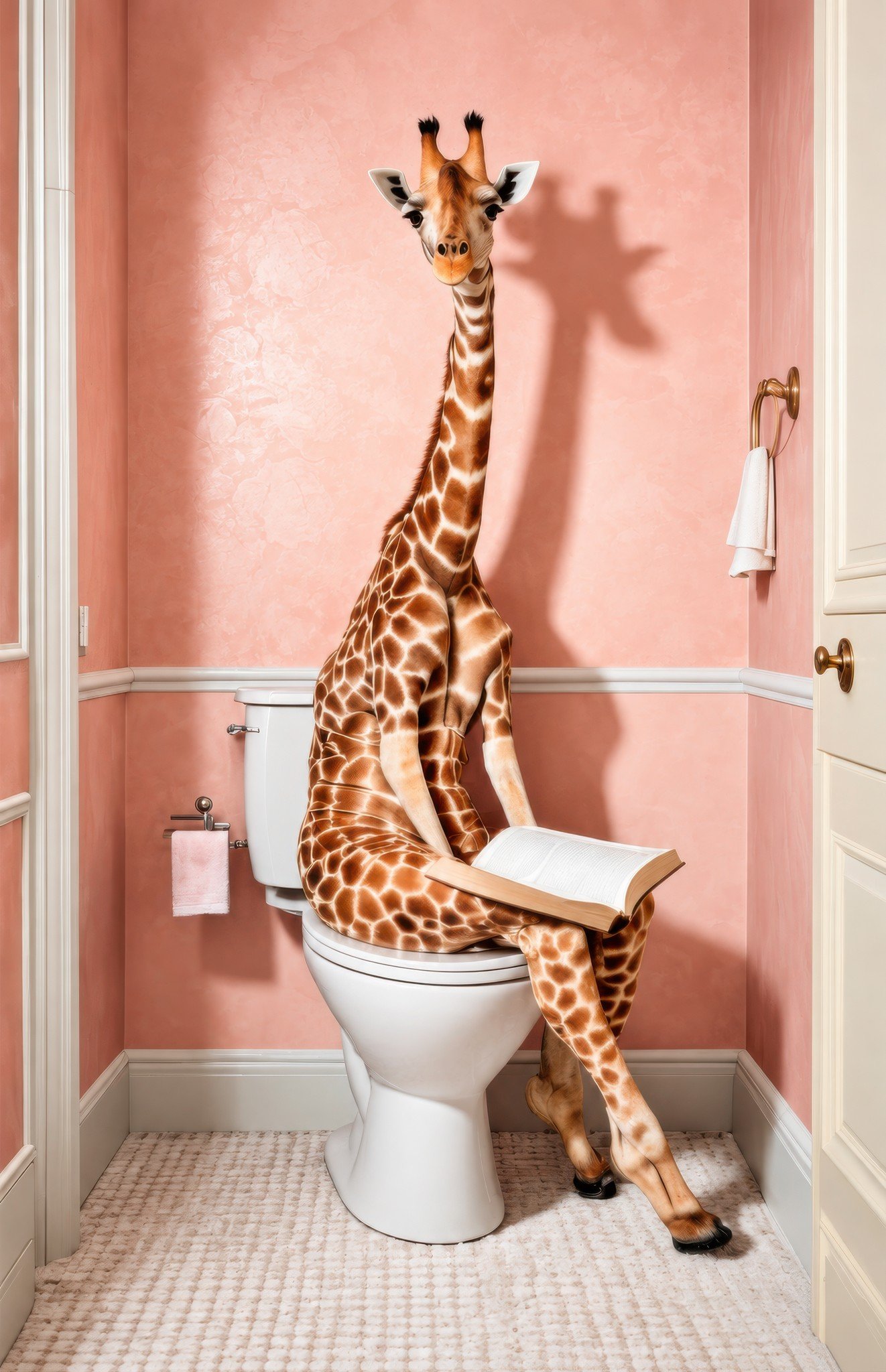 Giraffe on the Loo canvas
